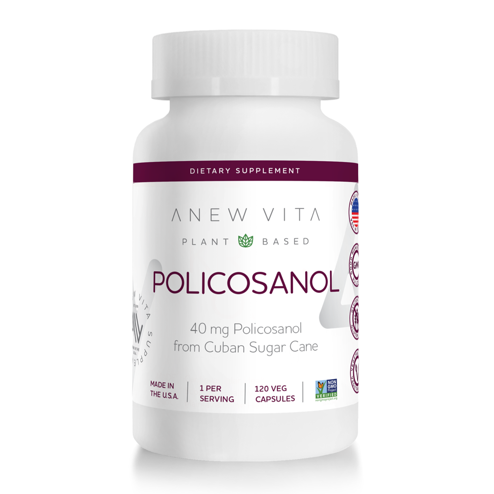 policosanol supplement to lower cholesterol bottle front